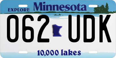 MN license plate 062UDK