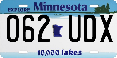 MN license plate 062UDX