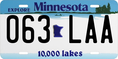 MN license plate 063LAA