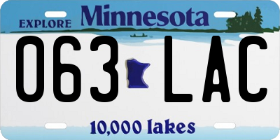 MN license plate 063LAC