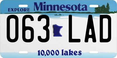 MN license plate 063LAD