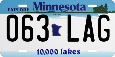 MN license plate 063LAG