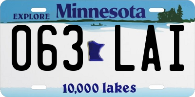 MN license plate 063LAI