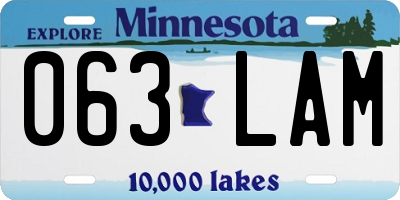 MN license plate 063LAM