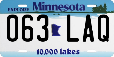MN license plate 063LAQ