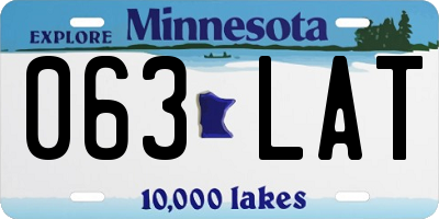 MN license plate 063LAT