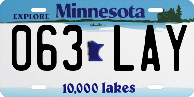 MN license plate 063LAY