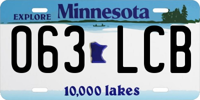 MN license plate 063LCB