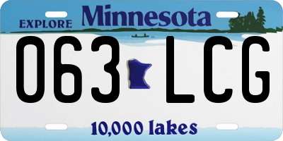 MN license plate 063LCG