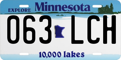 MN license plate 063LCH