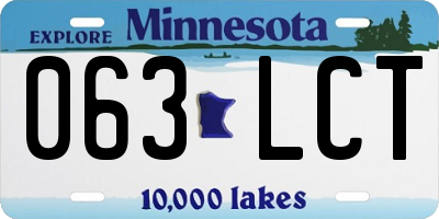 MN license plate 063LCT