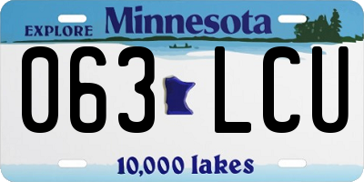 MN license plate 063LCU
