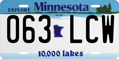 MN license plate 063LCW