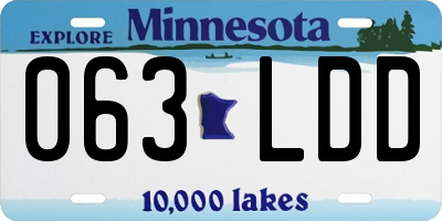 MN license plate 063LDD