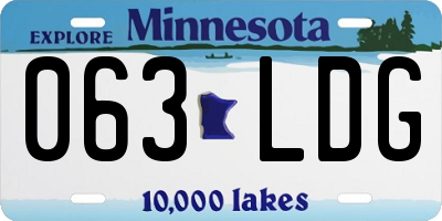 MN license plate 063LDG