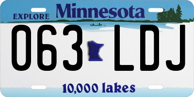 MN license plate 063LDJ