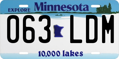MN license plate 063LDM