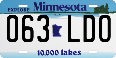 MN license plate 063LDO