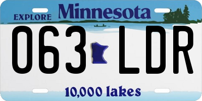 MN license plate 063LDR