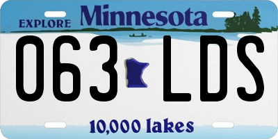 MN license plate 063LDS
