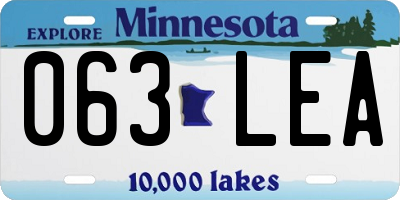 MN license plate 063LEA