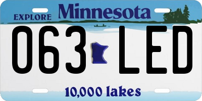 MN license plate 063LED