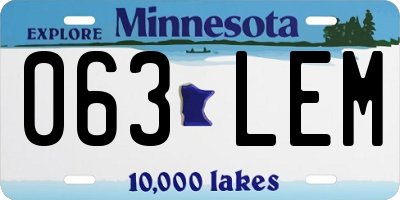 MN license plate 063LEM