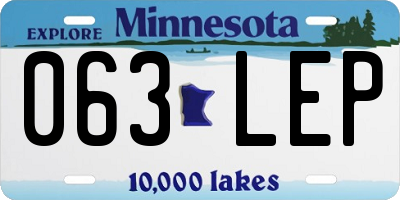 MN license plate 063LEP