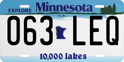 MN license plate 063LEQ