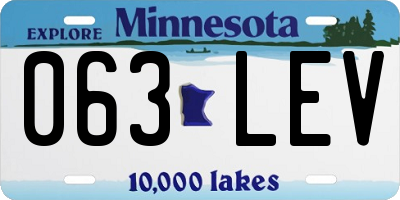 MN license plate 063LEV