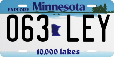 MN license plate 063LEY