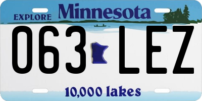 MN license plate 063LEZ
