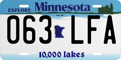 MN license plate 063LFA