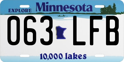 MN license plate 063LFB
