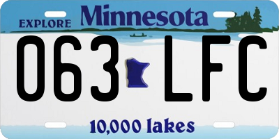 MN license plate 063LFC