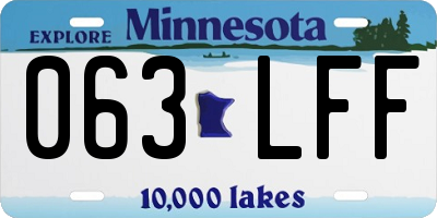 MN license plate 063LFF