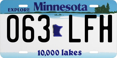 MN license plate 063LFH