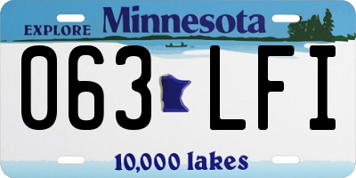 MN license plate 063LFI