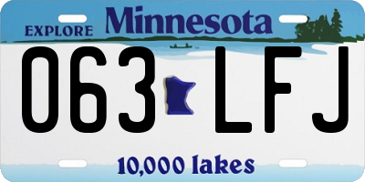 MN license plate 063LFJ