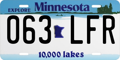 MN license plate 063LFR