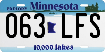 MN license plate 063LFS