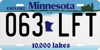 MN license plate 063LFT