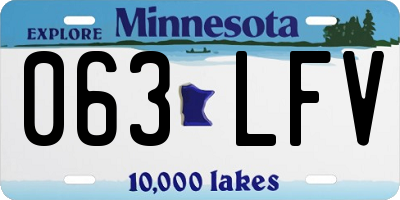 MN license plate 063LFV