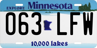 MN license plate 063LFW
