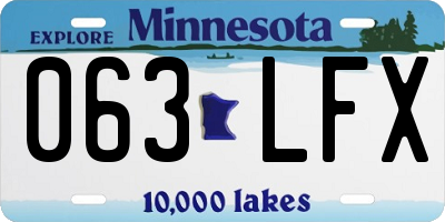 MN license plate 063LFX