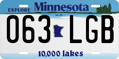 MN license plate 063LGB