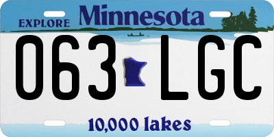 MN license plate 063LGC