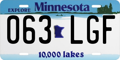 MN license plate 063LGF