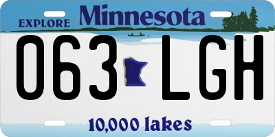 MN license plate 063LGH