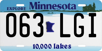 MN license plate 063LGI